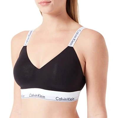 Image of Calvin Klein Women&#039;s Lght Lined Bralette (Full Cup) Bralette, Black, M