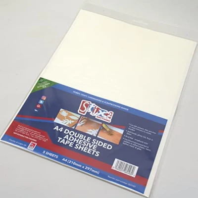 Image of Stix2 Double Sided A4 Clear Adhesive Sheets, pack of 5