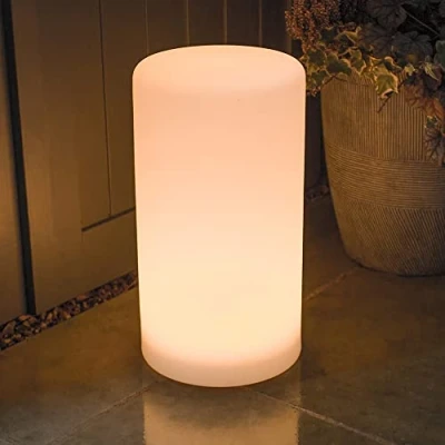 Image of Shapelights® Indoor Outdoor USB Chargeable Solar Powered Colour Changing Mood Lights (Cylinder 45cm)