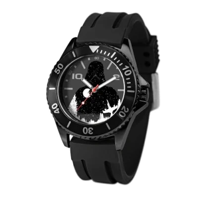 Image of STAR WARS Adult Watch, Honors Diver Bezel Analog Quartz Strap Black, Honor Rubber