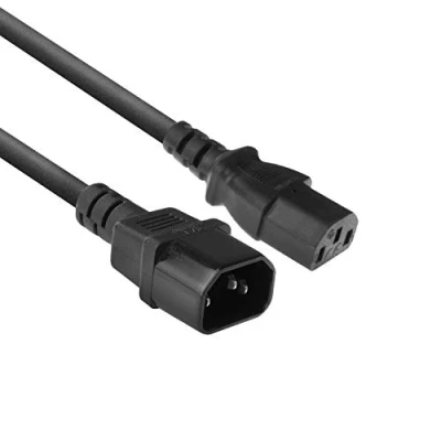 Image of ACT Power Cable 0.9m, C13 to C14 Extension for Cold Devices, IEC Male Female 3 Pin AK5165 Black