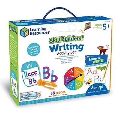 Image of Learning Resources LSP1247 UK Buchstaben Builders Set, Handwriting Practice Activities, Pencil Grip Skill Trainer, Formation, Letter Tracing, Writing, Ages 5+, 38 Pieces, Multicoloured