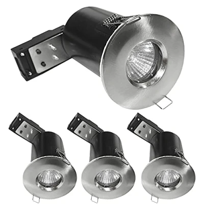 Image of 5X LED Fire Rated GU10 Recessed Ceiling Downlight IP65 Weatherproof Bathroom Shower Kitchen Lighting Spotlight (Polished Chrome Cool White)