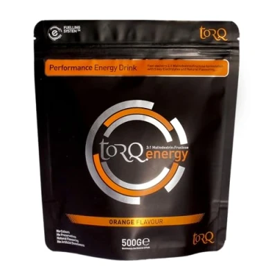 Image of Torq Energy Drink Natural Orange Isotonic Powder Electrolyte Drinks High Carbohydrates 30g per 500ml and Sodium 15 Servings 500g