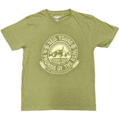 Image of Rock Off officially licensed products Neil Young Tractor Seal T Shirt M Green