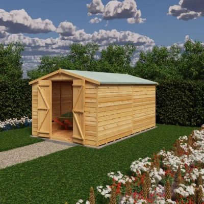 Image of Shire Dip Treated Overlap Sheds Double Door No Windows 12x 8 D/D