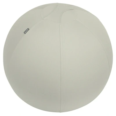 Image of Leitz Ergo Active Sitting Ball, Ergonomically Designed Desk Chair Alternative, 65cm Diameter, Includes Fabric Ball Cover, Hand Air Pump &amp; 2 x Plugs, Range, Light Grey, 65420085