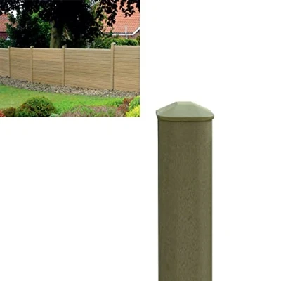 Image of VP Plastic Fence Posts with Cap Eco Fencing Post for Composite &amp; Wooden Panels 1.8m (6&#039;) Natural (ECOFPAN)