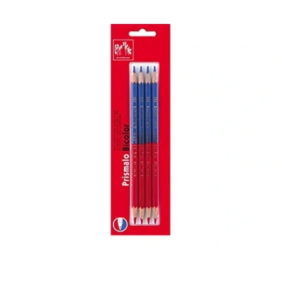 Image of Caran d&#039;Ache Prismalo 0999.304 Colouring Pencils Set of 4 Bi Colour Blue/Red Blister Packaging Water Soluble Wood Dimensions: Approx. 14 cm