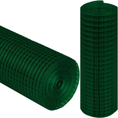 Image of NTI MARKSMAN Galvanised Mesh Wire SQUARE Or HEXAGONAL Fence Aviary Rabbit Hutch Net Heavy Duty Quality Chicken (0.9 X 10M GREEN (25mm))