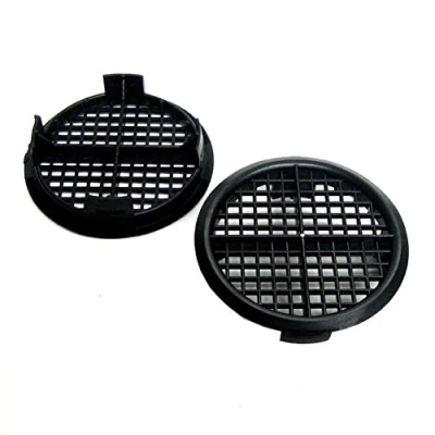 Image of 4 x Black Plastic 70mm Round Soffit Air Vents, UPVC Push Fit Eaves Disc Fascia