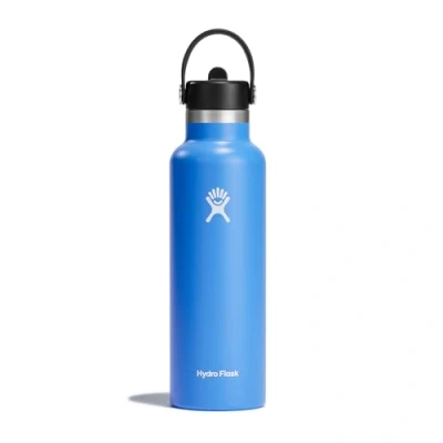 Image of Hydro Flask Water Bottle 621 ml (21 oz) Vacuum Insulated Stainless Steel with Flex Straw Cap Standard Mouth Cascade