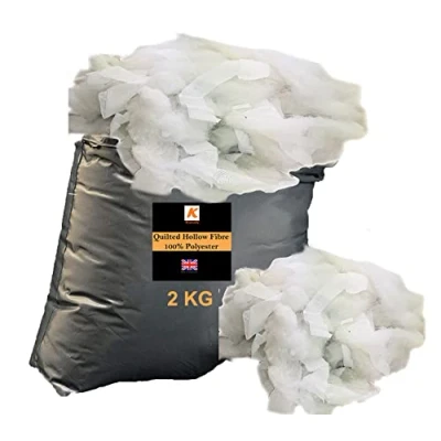Image of KosiKrafts Hollow Fibre (QUILTED) Toy Filling Teddy Bear Bears Cushion Stuffing Cushions 2 Kilo kg Bag