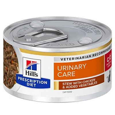 Image of Hills Prescription Diet Feline c/d Urinary Stress Cat Food Chicken &amp; Veg Stew 24 x 82g