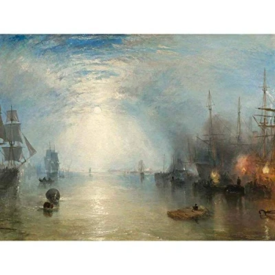 Image of Wee Blue Coo Joseph Mallord William Turner British Keelmen Heaving Coals Art Print Poster Wall Decor 12X16 Inch