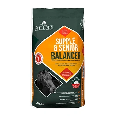 Image of SPILLERS Supple &amp; Senior Balancer Horse Feed, 15KG Feed to Provide a Balanced Diet for Horses and Ponies with Added Joint Support Contains Biotin, No Iron Supports Hoof Health