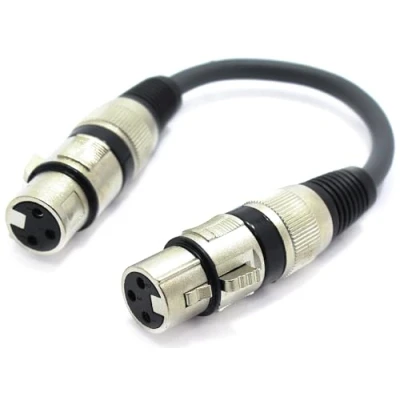 Image of VITALCO XLR Gender Changer Female to Adapter Cable Microphone 3 Pin Balanced Coupler