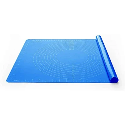 Image of LONGFITE 24&#039;&#039;x20&#039;&#039; Extra Large Silicone Baking Mat, Multipurpose Nonstick Pastry Heat Resistant Nonskid Table Mat Countertop Protector (Extra Blue with Scale)