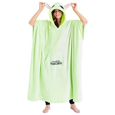 Image of Disney The Mandalorian Wearable Blanket for Men Women Teens Super Soft Unisex Baby Yoda Oversized Hoodie Long Fleece Gifts Green