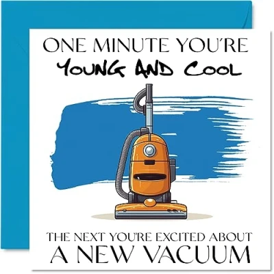 Image of Funny Birthday Cards for Women Men Vacuum Packed Happy Card Mum Dad Brother Sister Son Daughter Cousin Bestie, 145mm x Joke Humour Banter Bday Greeting