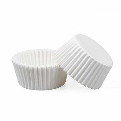 Image of Webake White Cupcake Cases 500 Pcs 7.5 cm Standard Muffin Paper Baking Cups for Cake Ice Cream Dessert Wedding Birthday Party