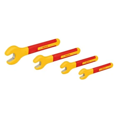 Image of Bosch Professional VDE Spanner Set (incl. 4 spanners: 8mm, 10mm, 13mm and 17mm, Certified up to 1,000 V, in Canvas Bag)