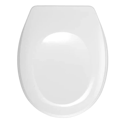 Image of Wenko 19514100 Toilet seat, rustproof Stainless Steel mounting, Plastic Duroplast, 37.2 x 44.4 cm, Moss Green
