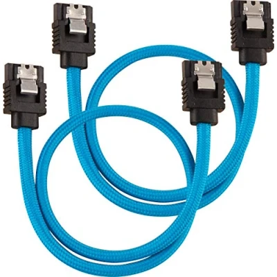 Image of Corsair Premium Sleeved SATA Cable 6Gbps 30cm, Blue