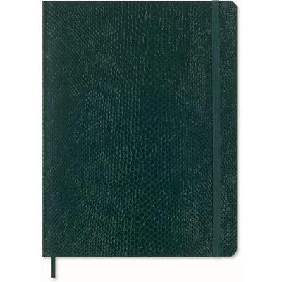 Image of Moleskine Precious &amp; Ethical Notebook, with Gift Box, Vegan Soft Cover Python Effect, Elastic Closure, XL Format 19x25 cm, Colour Green