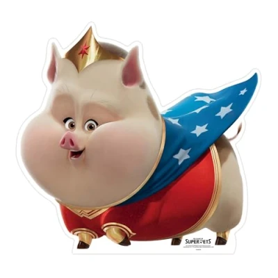 Image of SC4069 Star Cutouts PB Wonder Woman&#039;s Pig DC League of Super Pets Cardboard Cutout Perfect for Birthdays, Gifts, Parties &amp; Fans