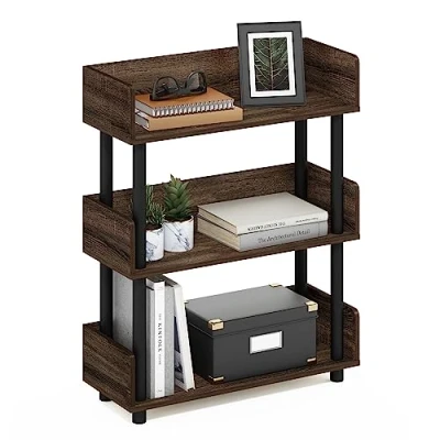 Image of Furinno Turn N Tube 3 Tier Toolless Display Rack, Walnut