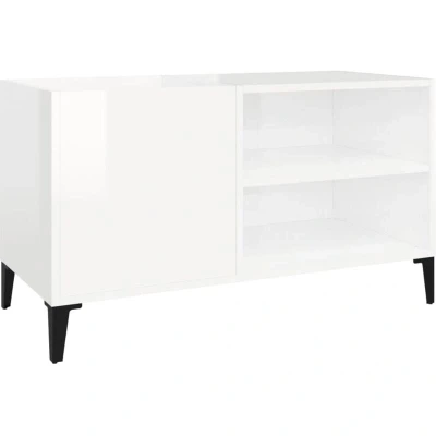 Image of vidaXL Record Cabinet High Gloss White 84.5x38x48 cm Engineered Wood