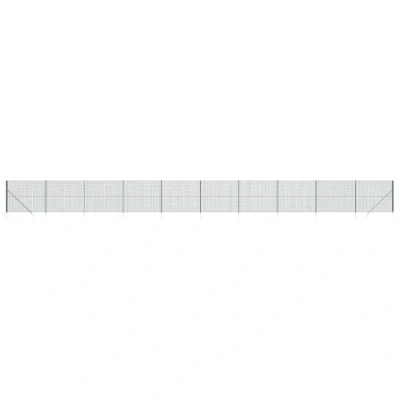 Image of vidaXL Green Wire Mesh Fence with Spike Anchors Galvanised Steel PVC Coating for Garden, Farm, Landscape Borders and Animal Enclosures 1.4x25m