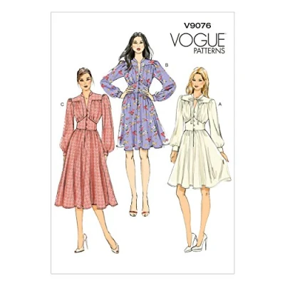 Image of Vogue Patterns 9076, Misses Dress,Sizes, Jersey, E5 (14 16 18 20 22)