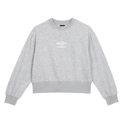 Image of Umbro Womens/Ladies Core Boxy Sweatshirt (Grey Marl/White) Light Grey Size X Small