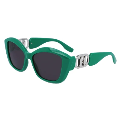 Image of KARL Lagerfeld Sunglasses, Women&#039;s, Size: 56, Green