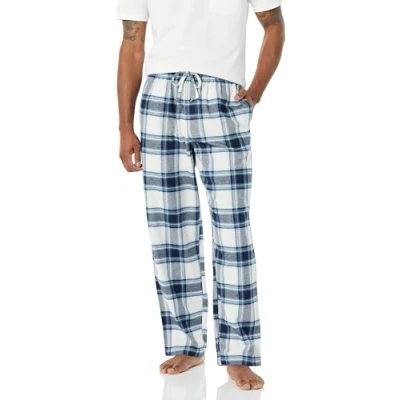 Image of Amazon Essentials Men&#039;s Flannel Pyjama Trousers (Available in Big &amp; Tall), Grey White Plaid, XXL
