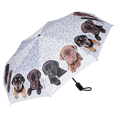 Image of VON LILIENFELD® Folding Pocket Umbrella Automatic Lightweight auto openTelescopic Motif Women Men Children Puppies Quartet