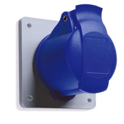 Image of MK Commando K9433 32A 2P+E 200 250V Straight Socket Outlet (IP44) Blue