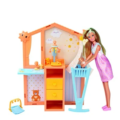 Image of STEFFI LOVE Simba 105733590002 Baby Surprise Pregnant Doll 29 cm with Removable Belly 5 Bedroom + Accessories
