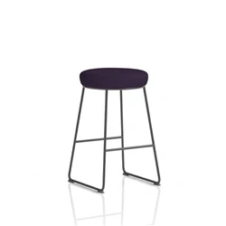 Image of Turin Stool Black Frame Bespoke Tansy Purple Seat Pad