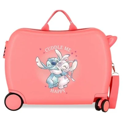 Image of Disney Joumma Stitch Cuddle me Cabin Suitcase Pink 33 x 50 20 cm Rigid 2 kg Combination Lock Side ABS L Hand Luggage, Pink, One Size, Children&#039;s