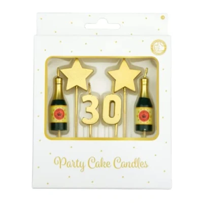 Image of PD Party Birthday Candles for Cakes Decoration Golden Cake Parties Children and Adults Number Candle Size 3 x 9 1 cm 30 Years