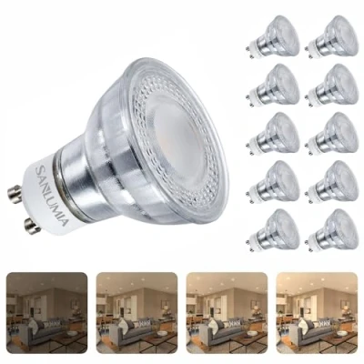 Image of sanlumia 10 X 7W Dimmable Gu10 Super Bright 560LM LED Recessed Lighting Spotlight 75W Halogen Equivalent Natrual White 4000K