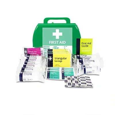 Image of LEWIS PLAST Premium Small 1 10 Persons Polypropylene First Aid Box Complete with Integrated Carry Handle and Unique Flip up Wall Mounting System Meets Health &amp; Safety Executive Guidelines