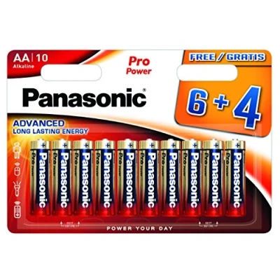 Image of Panasonic Blister Pack of 10 AA Alkaline LR6 Pro Power Batteries