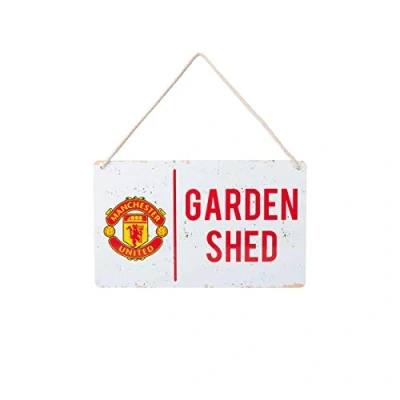 Image of FOCO MANCHESTER UNITED FC FOOTBALL PREMIER LEAGUE CHAMPIONS GARDEN SHED HANGING DOOR WALL SIGN