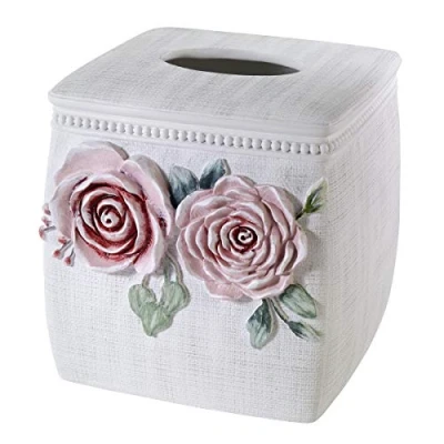 Image of Avanti Linens Spring Garden Collection, Resin, Multicolor, Tissue Box Cover