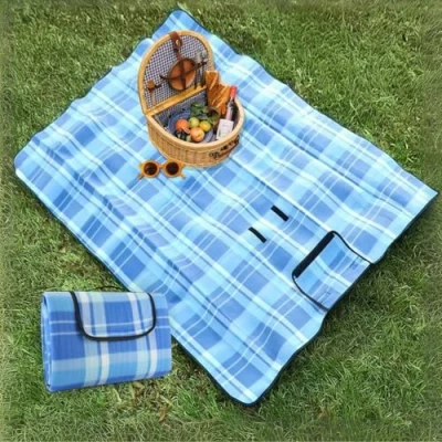 Image of Homezone® Picnic Blanket Foldable Outdoor Rug Portable Beach Garden Essential Waterproof, Sandproof, Machine Washable, Slip Resistant with Carry Handle Beach, Hiking, Camping