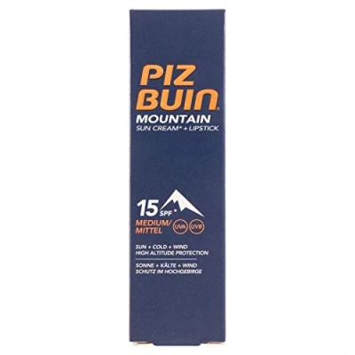 Image of Piz Buin Mountain Sun Cream Plus Lipstick with SPF 15 22.3 ml
